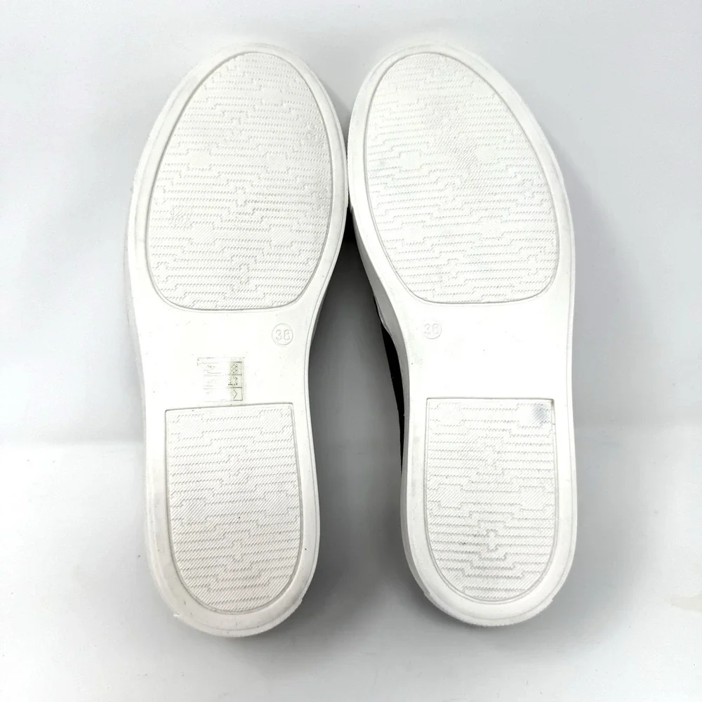 Jon Josef Bari Sneaker Loafer‎ Slip-on Shoe Black Velvet Skull & Crossbones 38 8
